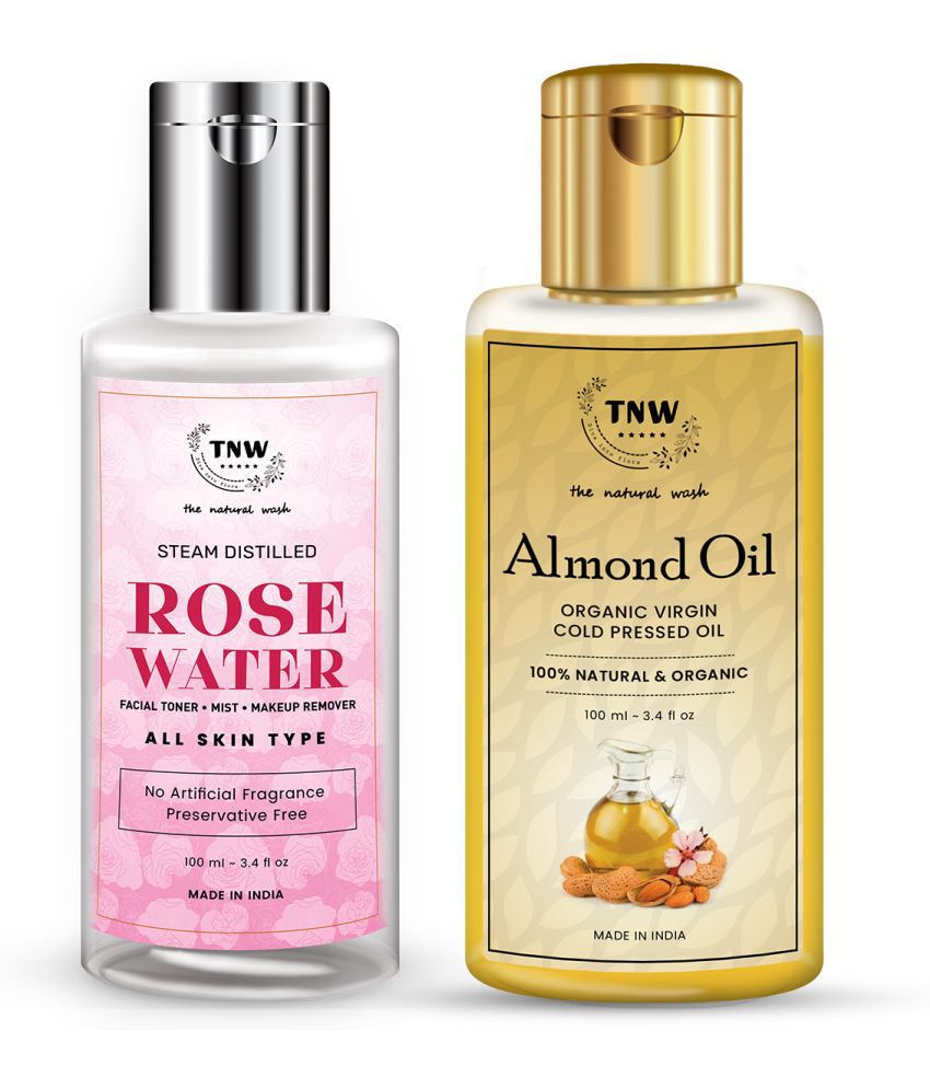     			TNW - The Natural Wash Almond Oil 100 ml & Rose Water 100 ml Facial Kit 200 mL Pack of 2