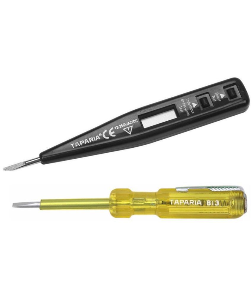 Taparia Set of 2 Hand Tool Combo ( Digital Tester (MDT 82)/Screwdriver cum line tester Yellow(813-814)