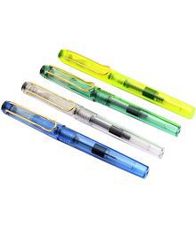 Srpc Set Of 4 - Demonstrator Fountain Pens Extra Fine Nib With Golden Clip