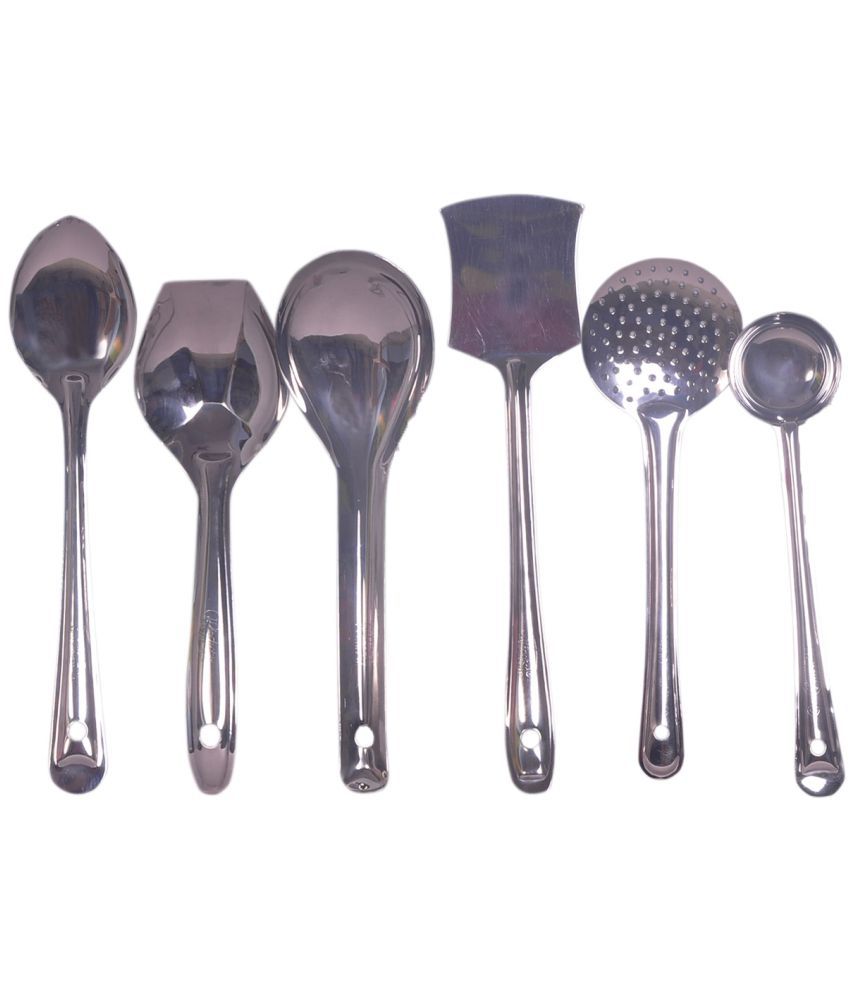     			Dynore - Silver Stainless Steel Serving Spoon ( Pack of 6 )