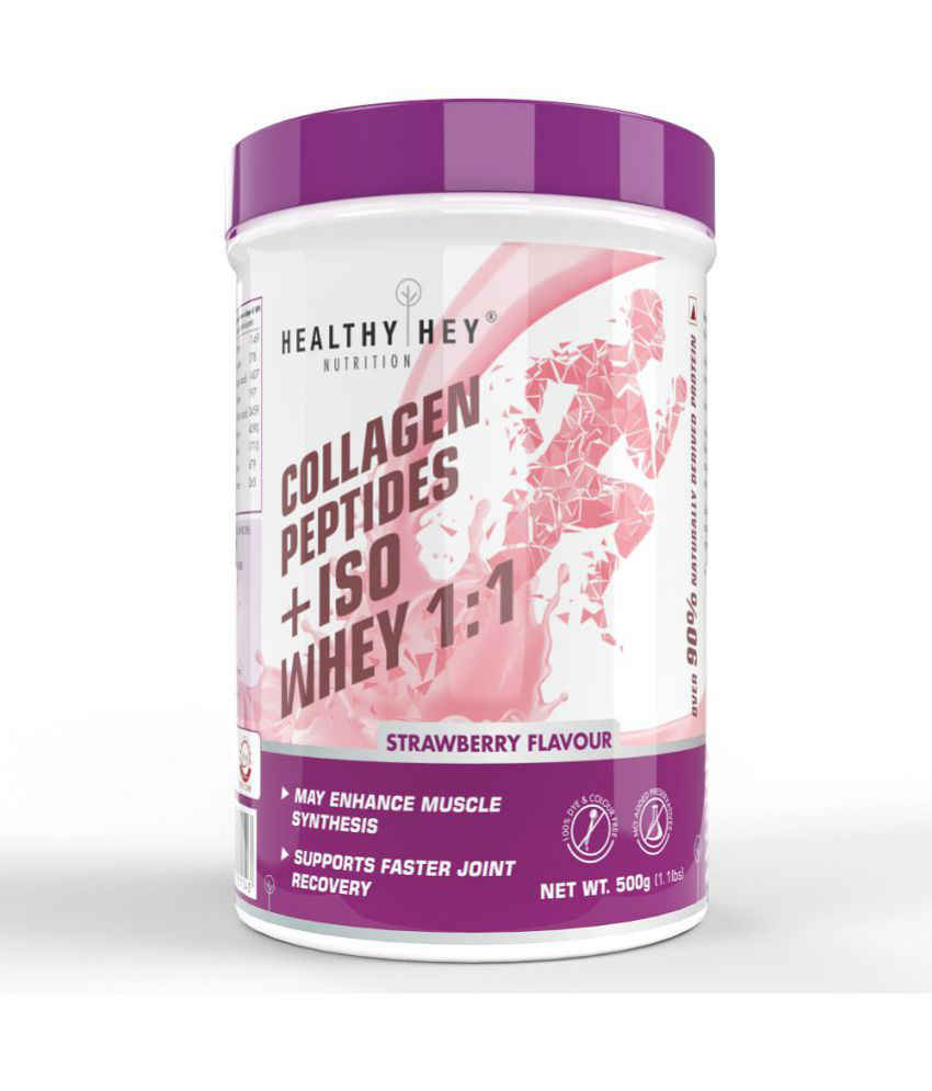     			HEALTHYHEY NUTRITION Collagen Peptides with ISO Whey Protein 1:1 500 gm