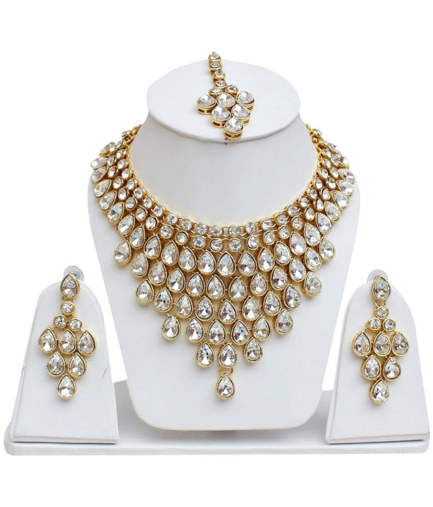     			YouBella Jewellery Sets for Women Gold Plated Wedding Bridal Necklace Jewellery Set with Earrings for Girls/Women