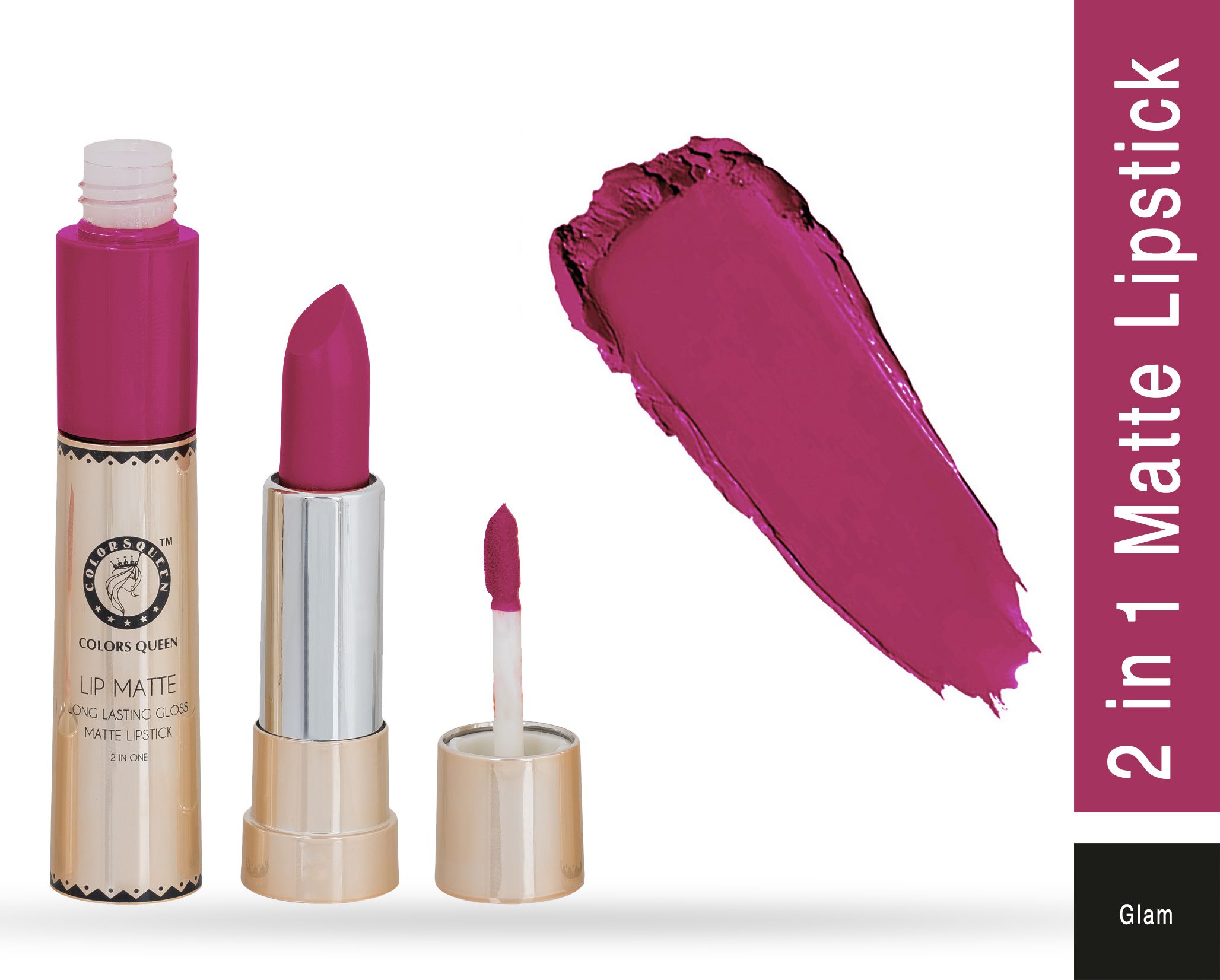     			Colors Queen 2 in 1 Liquid Lipstick Glam Shade | SPF 15 8 g