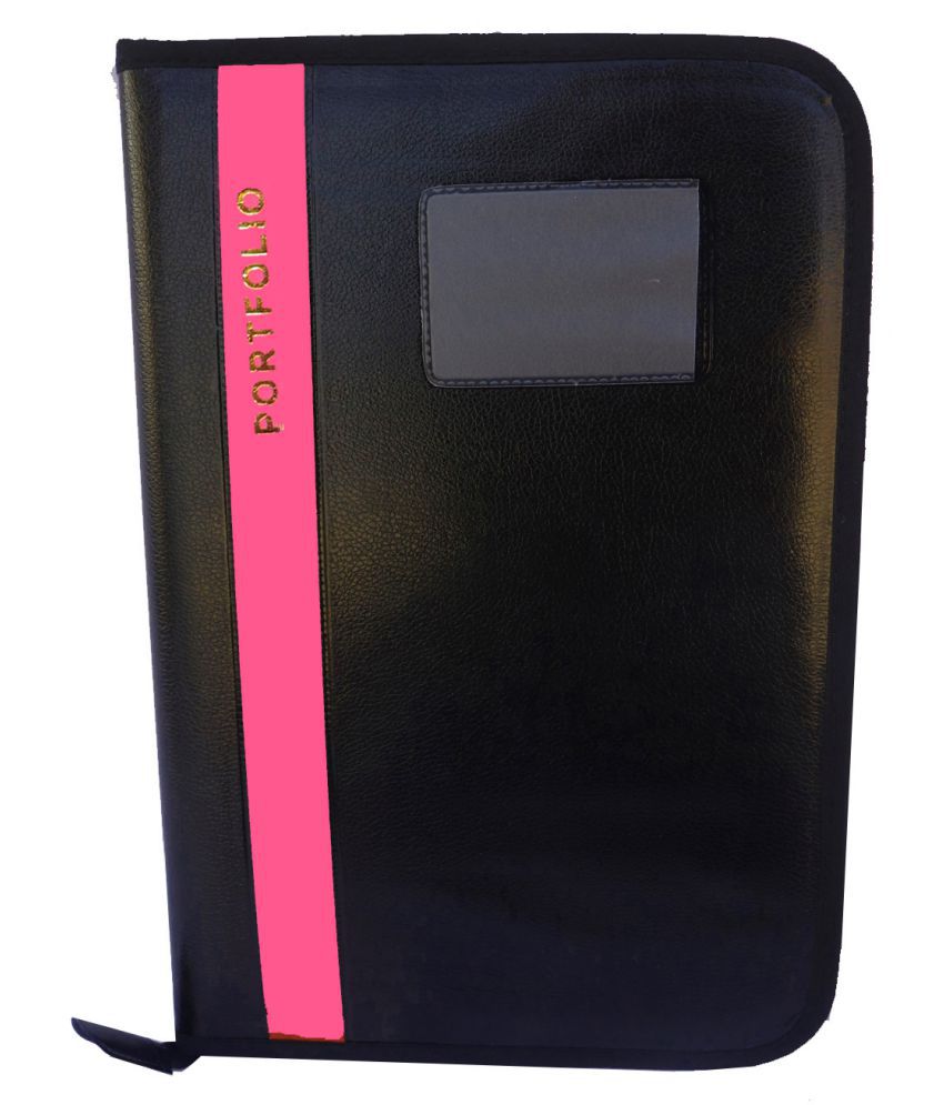     			Kopila PORTF OLIO File Folder,Faux Leather  Professional Look, 20 leafs,Certificate, Documents Holder FS/A4 Size (Set Of 1, Pink)