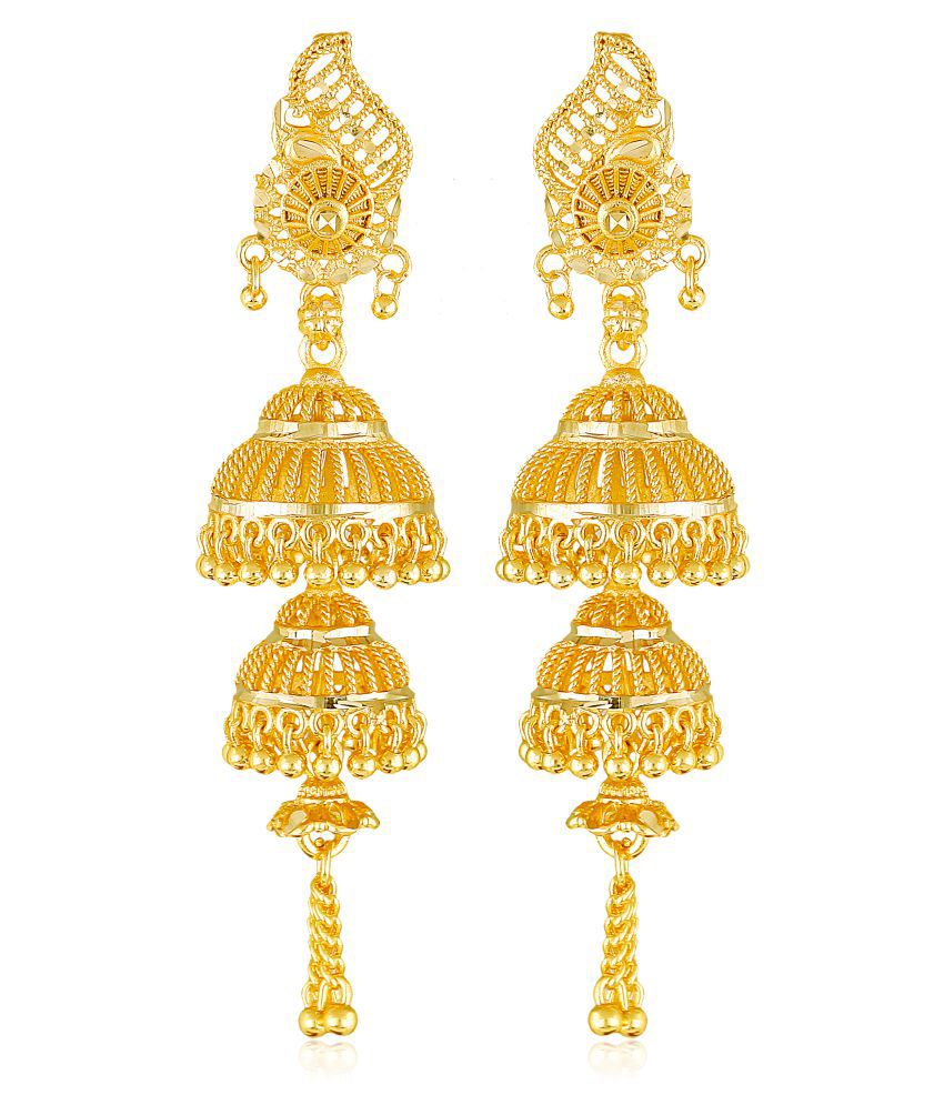    			Vighnaharta Allure Charming bollywood Screw back alloy Gold Plated Jhumki Earring for Women and Girls -VFJ1459ERG