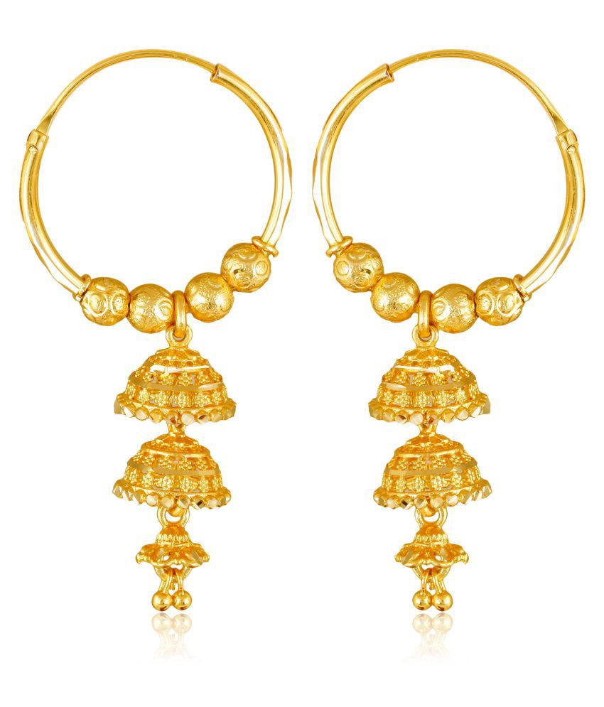     			Vighnaharta Traditional wear, Wedding and Party wear South Screw back alloy Gold Plated Jhumki Earring for Women and Girls -VFJ1457ERG