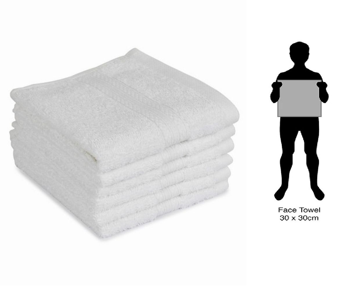 Wholesale Set of 6 Face Towel White