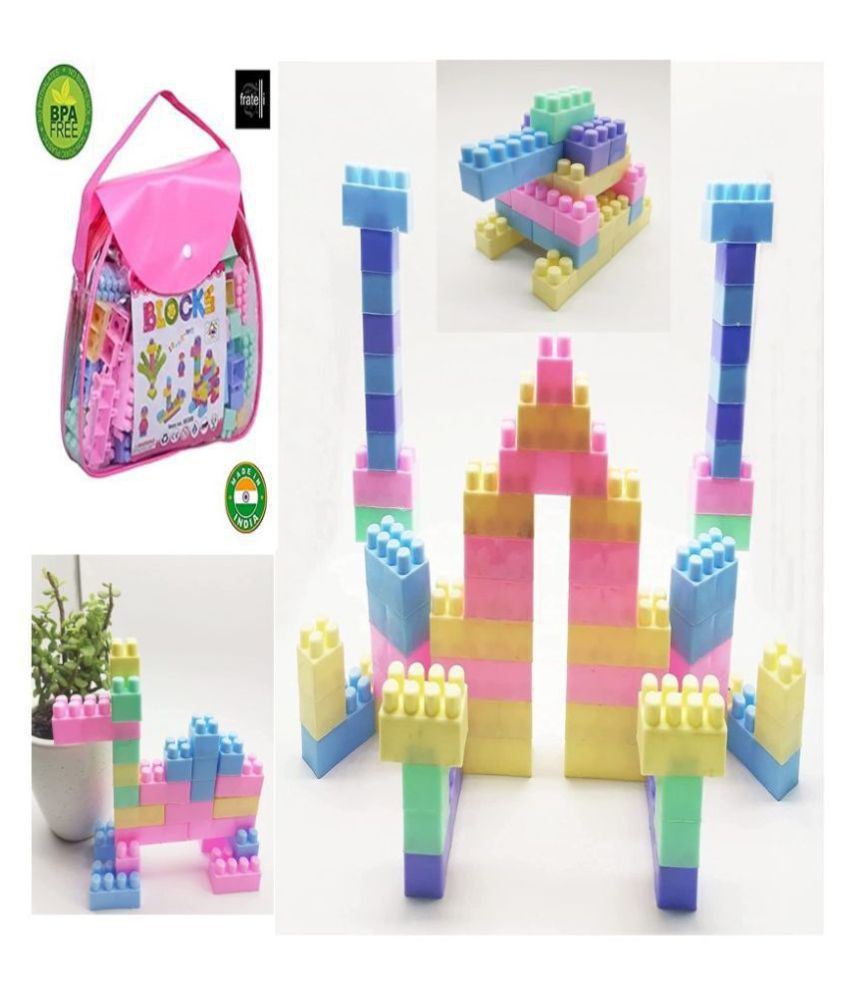     			FRATELLI Building Blocks for Kids - Certified European Saftey Standards (120pc Small Blocks Bag Packing, Best Gift Toy, Block Game for Kids, Boys, Children)
