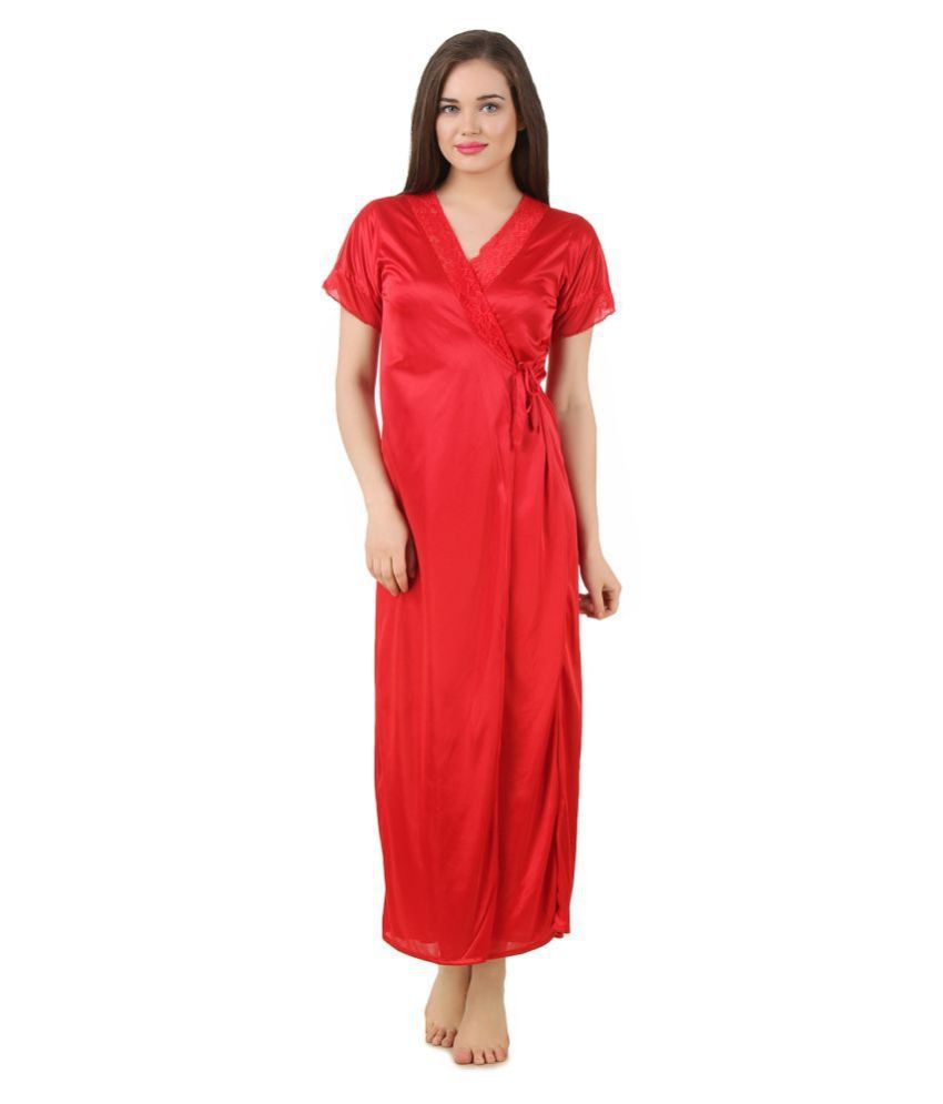     			Fasense Satin Robes - Red Single