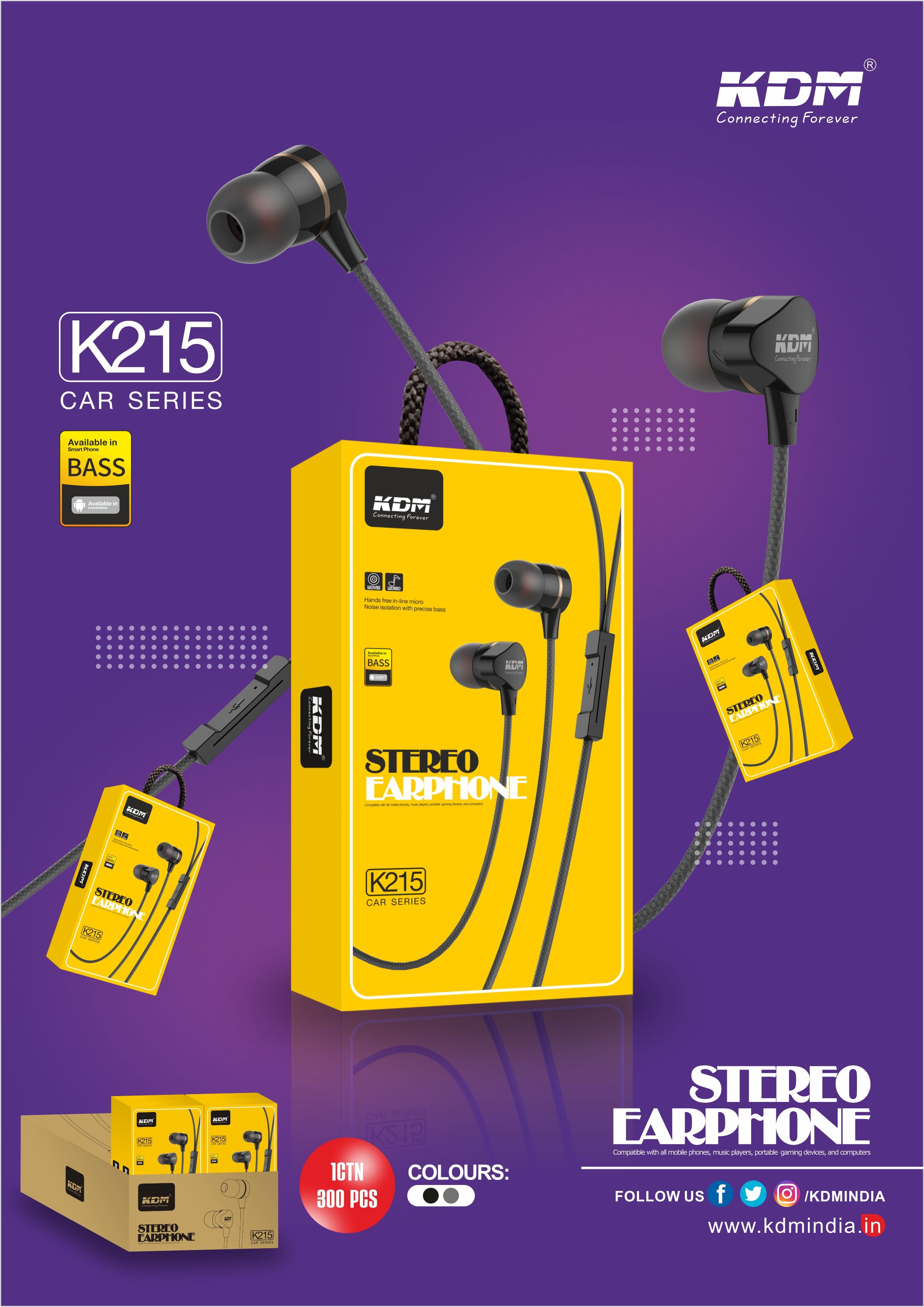 kdm stereo earphones