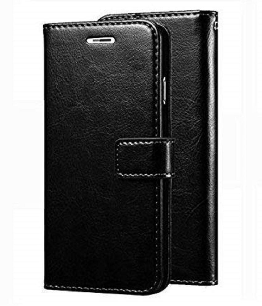    			Samsung Galaxy A22 4g Flip Cover by Doyen Creations - Black Leather Stand Case