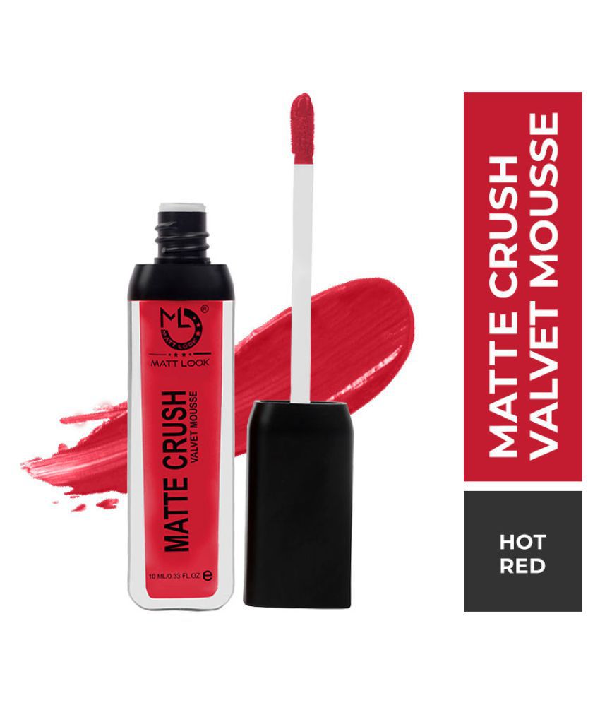     			Mattlook Matte Crush Velvet Mousse Lipstick, Hot Red (10ml)