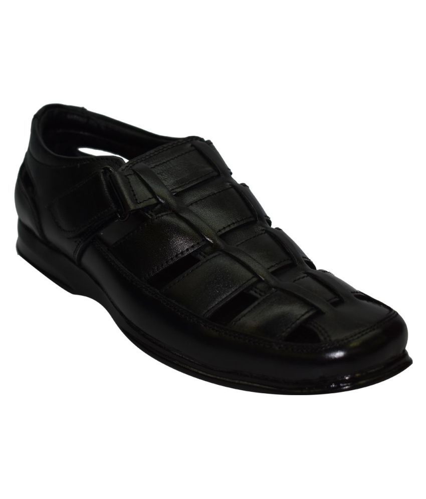     			Imperio Black LEATHER Sandals