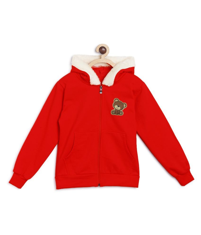     			Fashionable Red color hooded sweatshirts for Kids