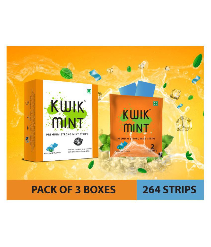     			Kwik Mint Breath Freshener Strip Mint 150 g Pack of 3