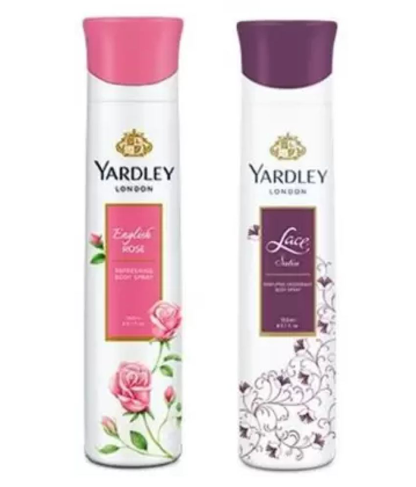    			Yardley London English Rose and Lace Satin Deodorant Spray - For Women  (150 ml each , Pack of 2)