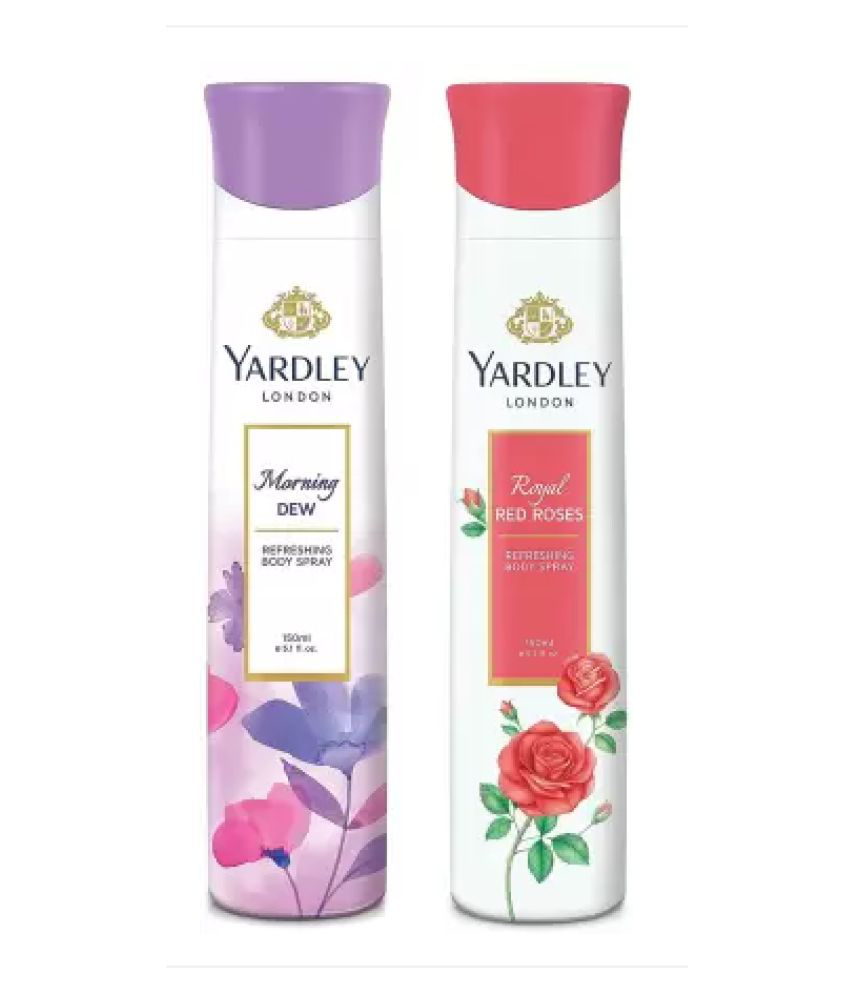     			Yardley London Morning Dew and Royal Red Rose 150ML Each (Pack of 2) Body Spray - For Women