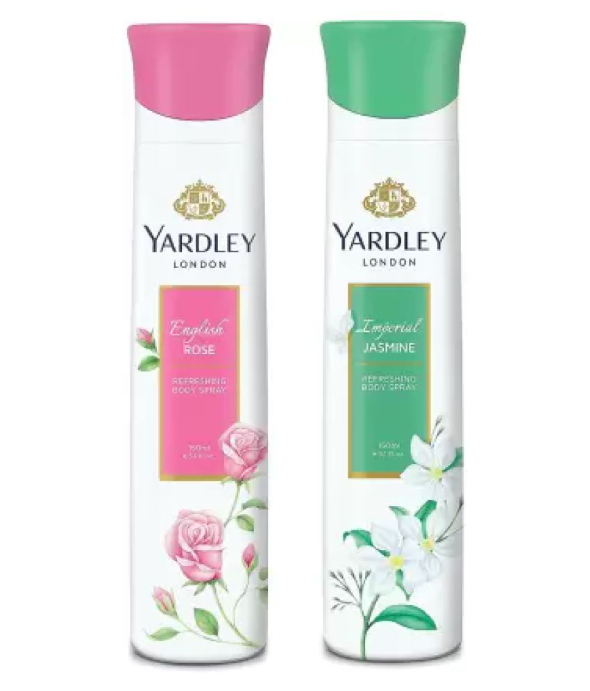     			Yardley London Women Imperial Jasmine and English Rose  Deodorant Spray - For Women,150ML Each (Pack of 2)