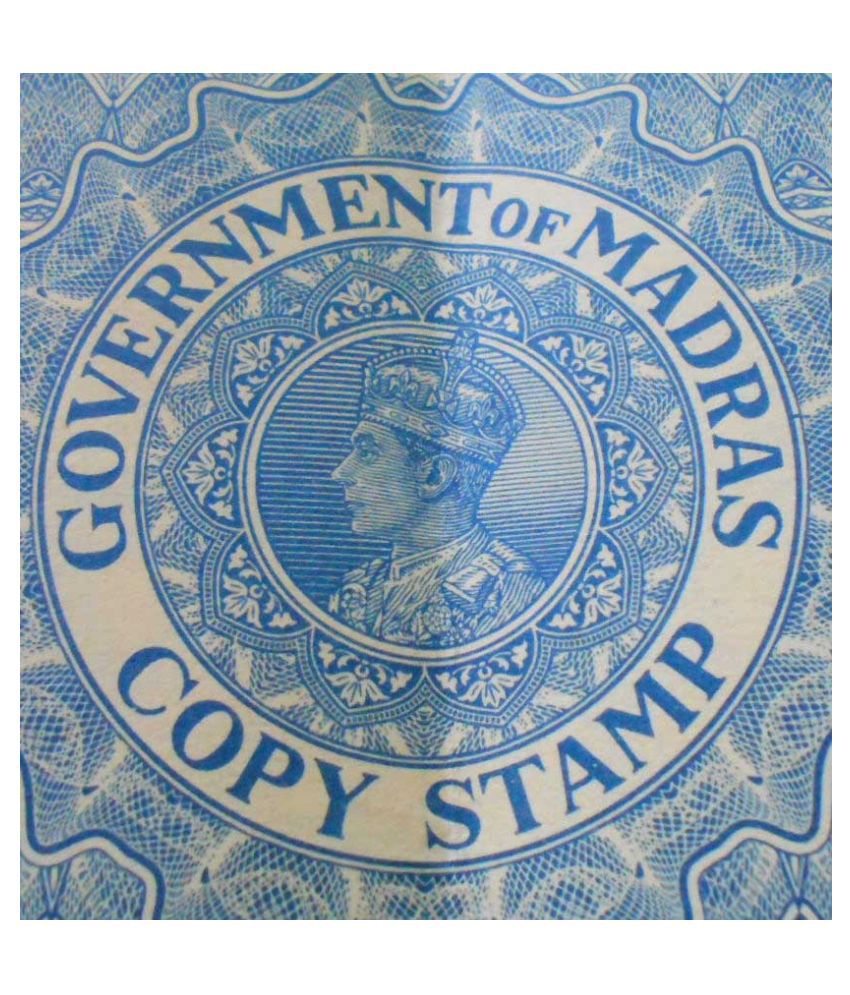     			10 PAPERS LOT - BRITISH INDIA - 3 Annas BLUE - KING GEORGE VI ( KG VI )  - BOND PAPER - REVENUE COURT FEE - vintage collectible - GOVERNMENT OF MADRAS