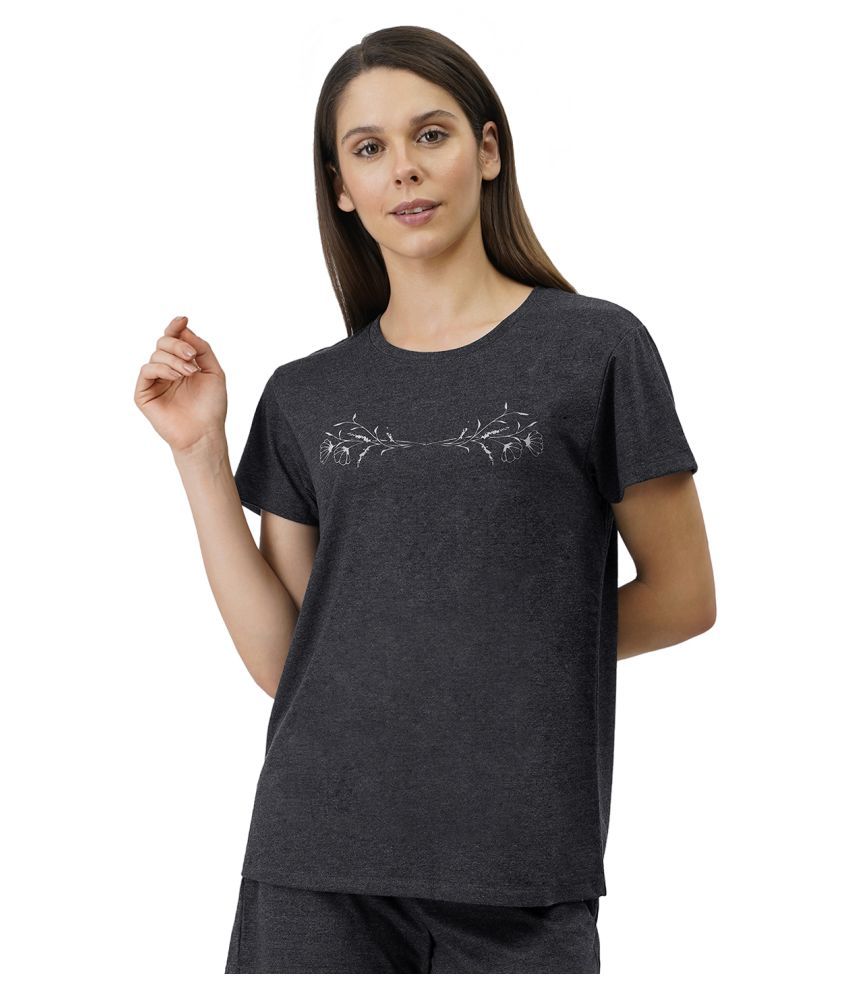     			Amante Poly Cotton Night T-Shirt - Black