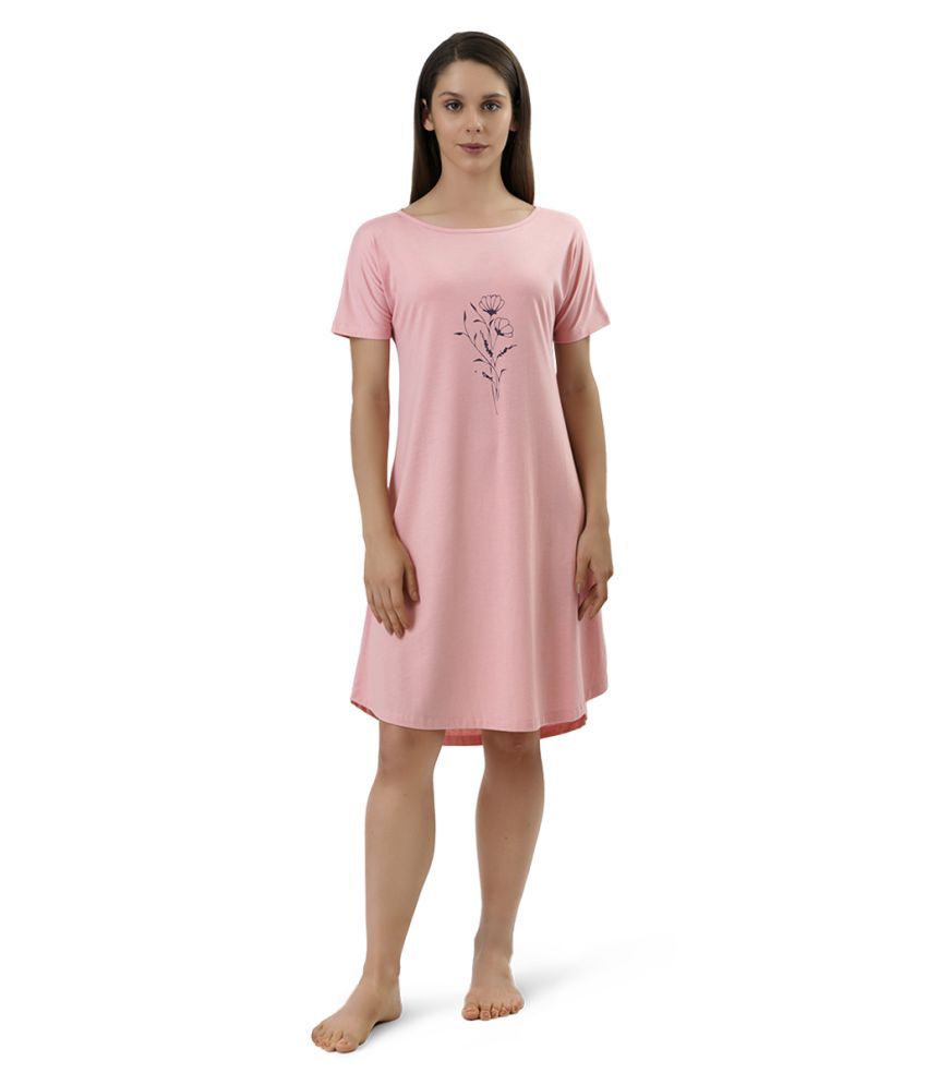     			Amante Poly Cotton Nighty & Night Gowns - Pink