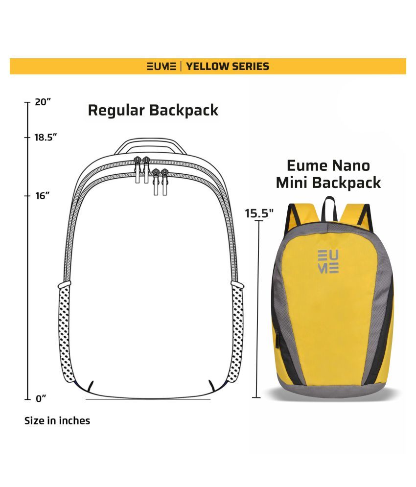 EUME 13 Ltrs Yellow Backpack Buy EUME 13 Ltrs Yellow Backpack Online