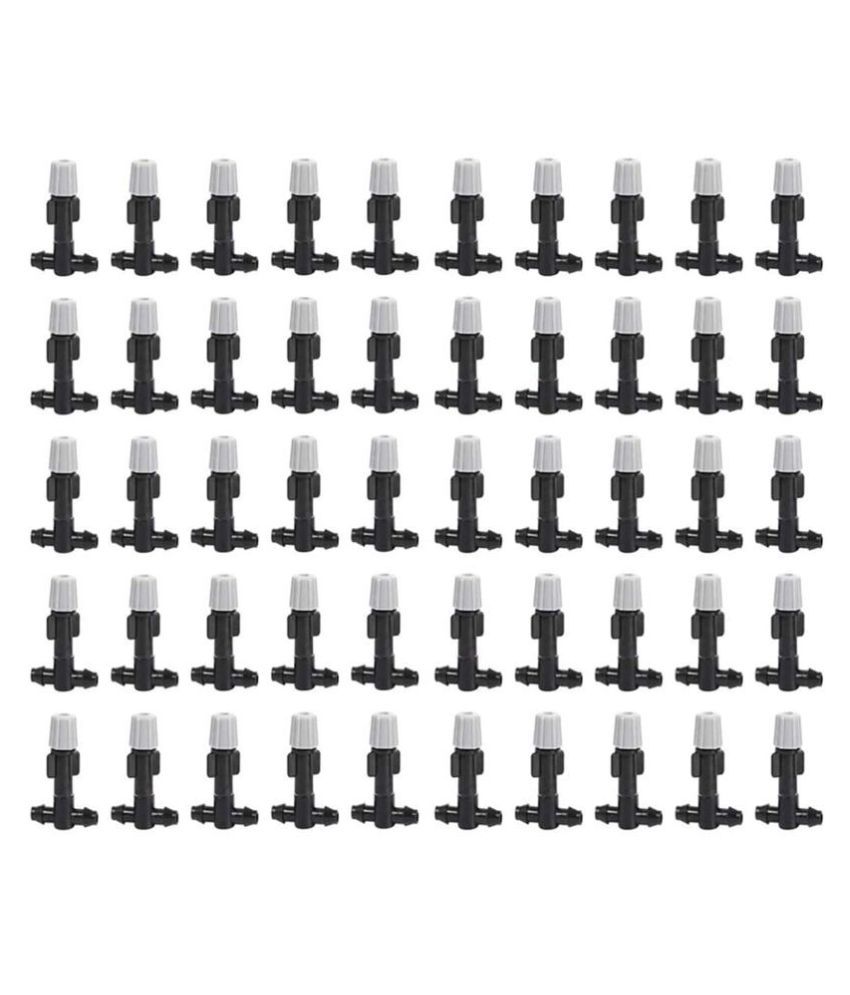 Pindia 10 Pcs Plastic Mist Nozzle Sprinkler Tee Joints Spray Heads for Watering Plant Irrigation, Black