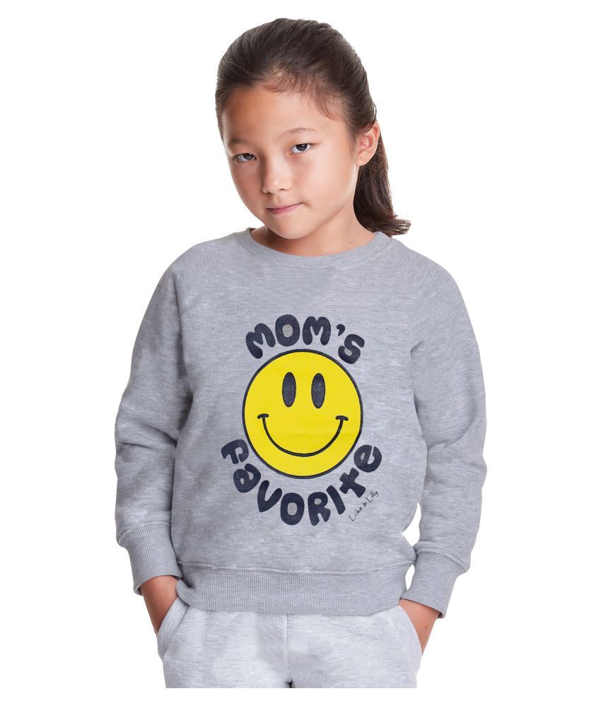     			Luke and Lilly Single Girls 100% Cotton Sweatshirt ( Gray )