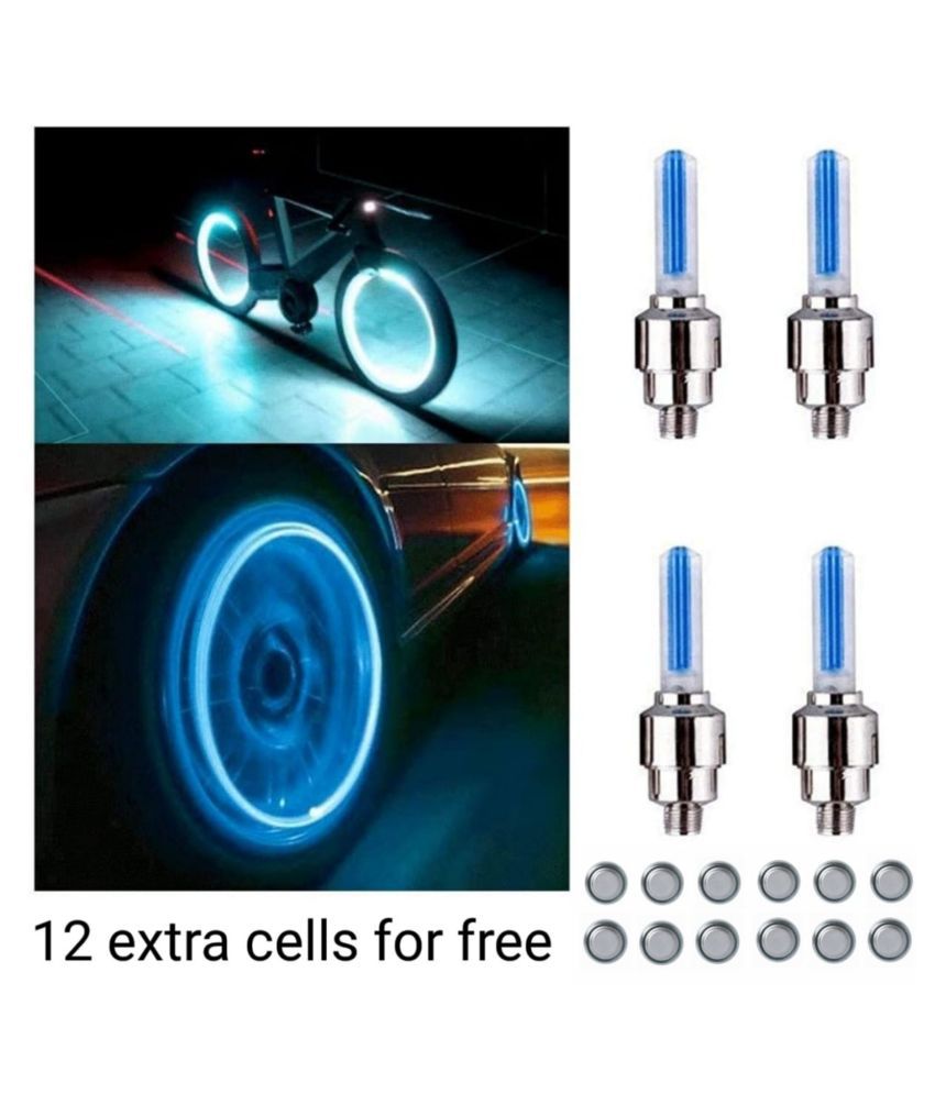 Universal Car/ Bike / cycle Tyre LED Light for Valve Cap with Motion Sensor (Set of 4) - Magic Lights