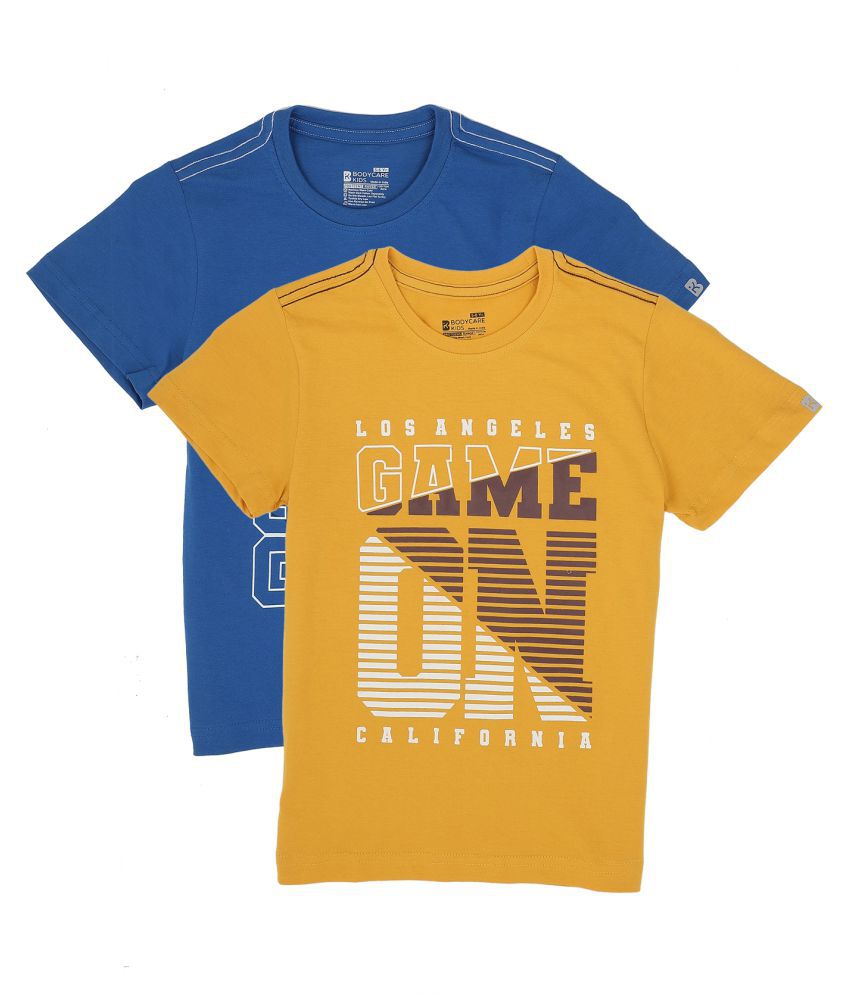     			Proteens Boys Blue And Musterd Antiviral Range Printed T-Shirt