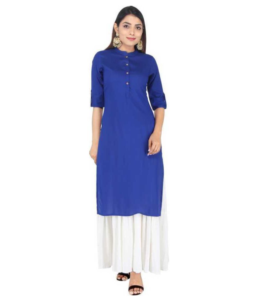     			SIPET Blue Rayon Straight Kurti