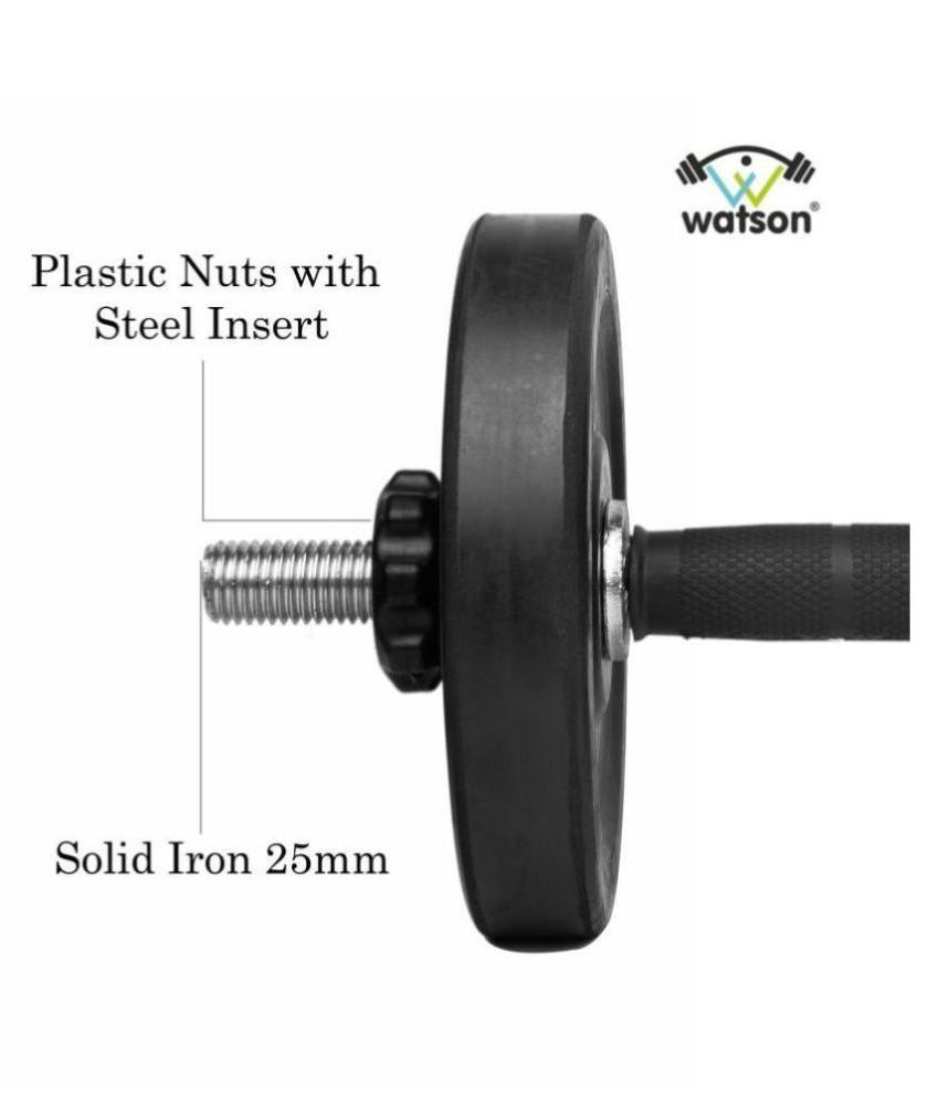 WATSON Rubber Weight Plates (2kg x 4 = 8kg) with14 inches Dumbbells