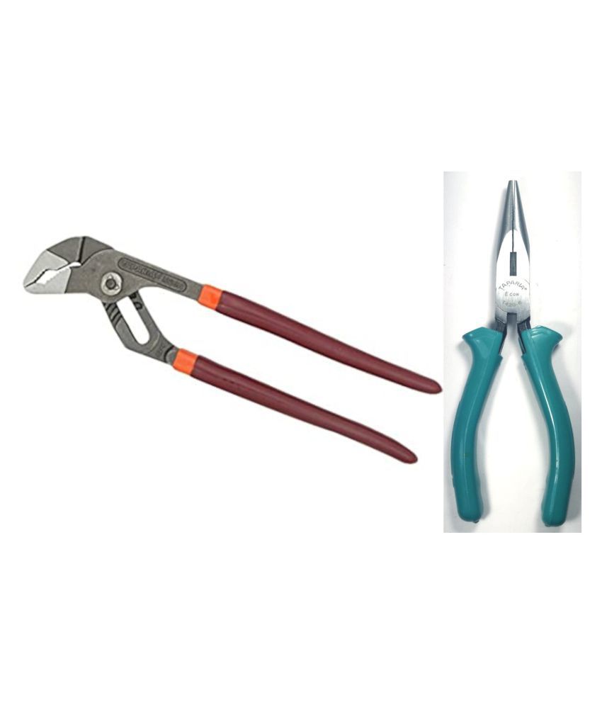     			Taparia Set of 2 Hand Tool Combo (Water Pump Plier (1225) / Long Nose Plier (1420-6)