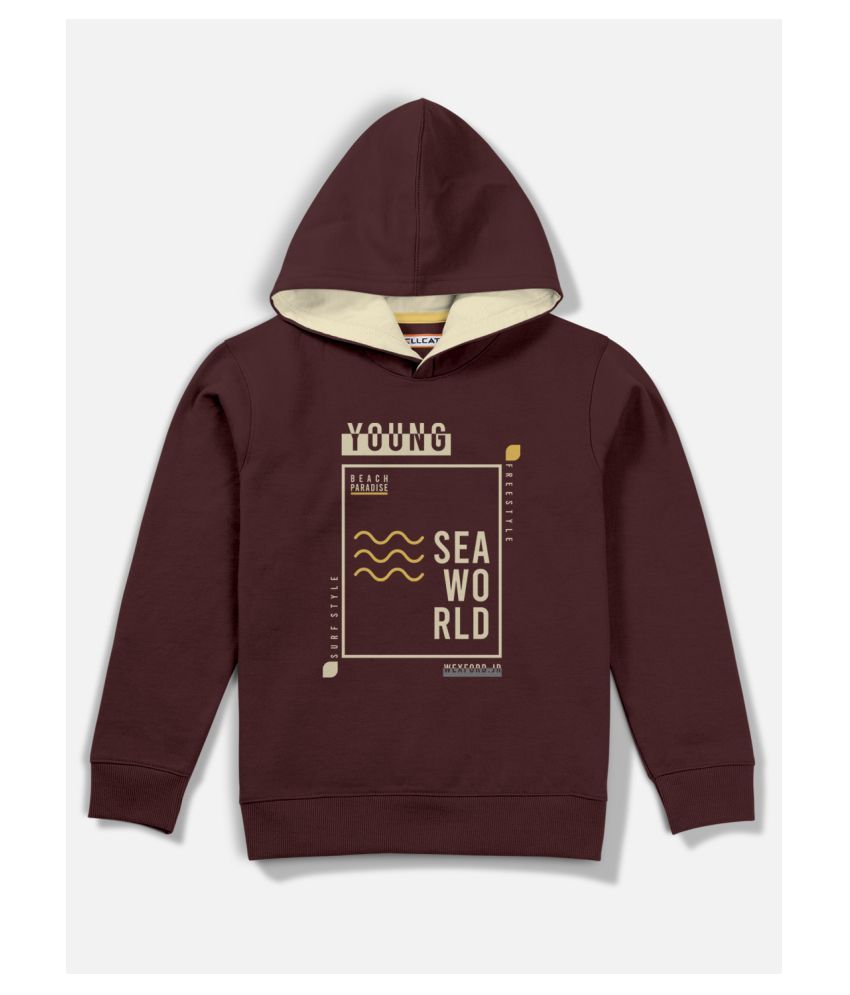     			HELLCAT Trendy Brown Hoodie Sweatshirt for Boys