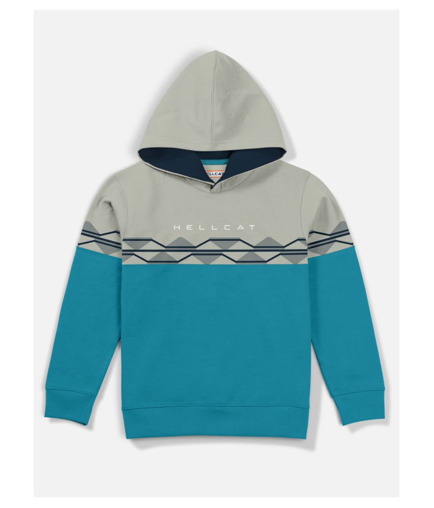     			HELLCAT Trendy Multicolour Hoodie Sweatshirt for Boys