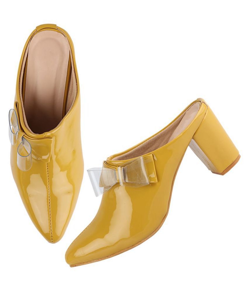 Do Bhai Yellow Stiletto Heels