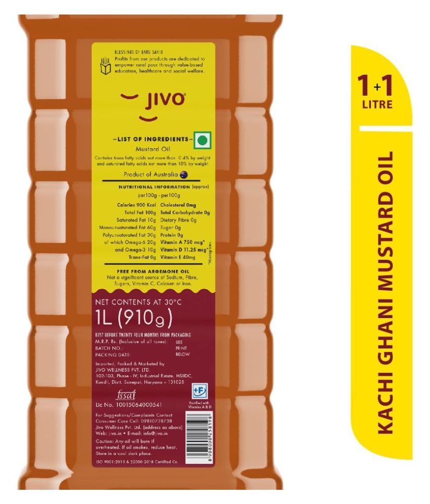 Jivo Mustard Oil Cold Pressed 2 L Buy Jivo Mustard Oil Cold Pressed 2