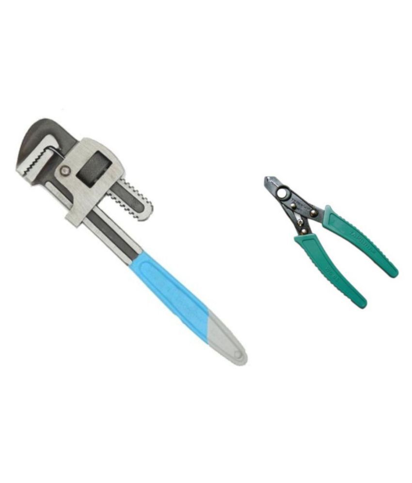     			Taparia Set of 2 Hand Tool Combo (Pipe Wrench 300 mm (1273)/Wire Stripper & Cutter (WS06).