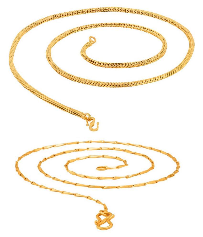     			Evershine Traditional Gold Plated Italian Designer Necklace Chain for Men and Women