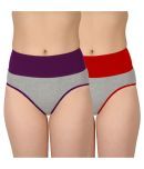 Madam Pack of 2 Cotton Lycra Solid Women's Hipsters ( Multi Color )