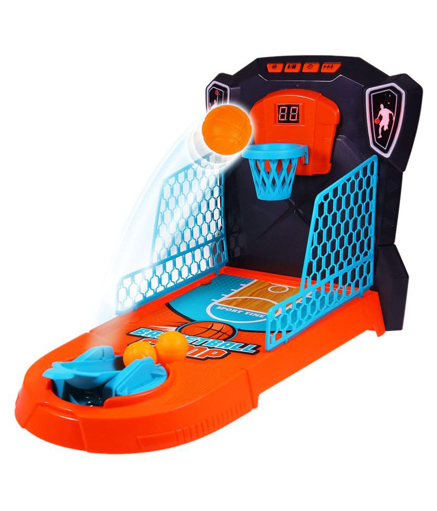 WISHKEY Plastic Indoor Basketball Shooting Game For Tabletop/Desktop Shootout Challenge - with Electronic Score Board, Real Action Toy For Kids & Adults