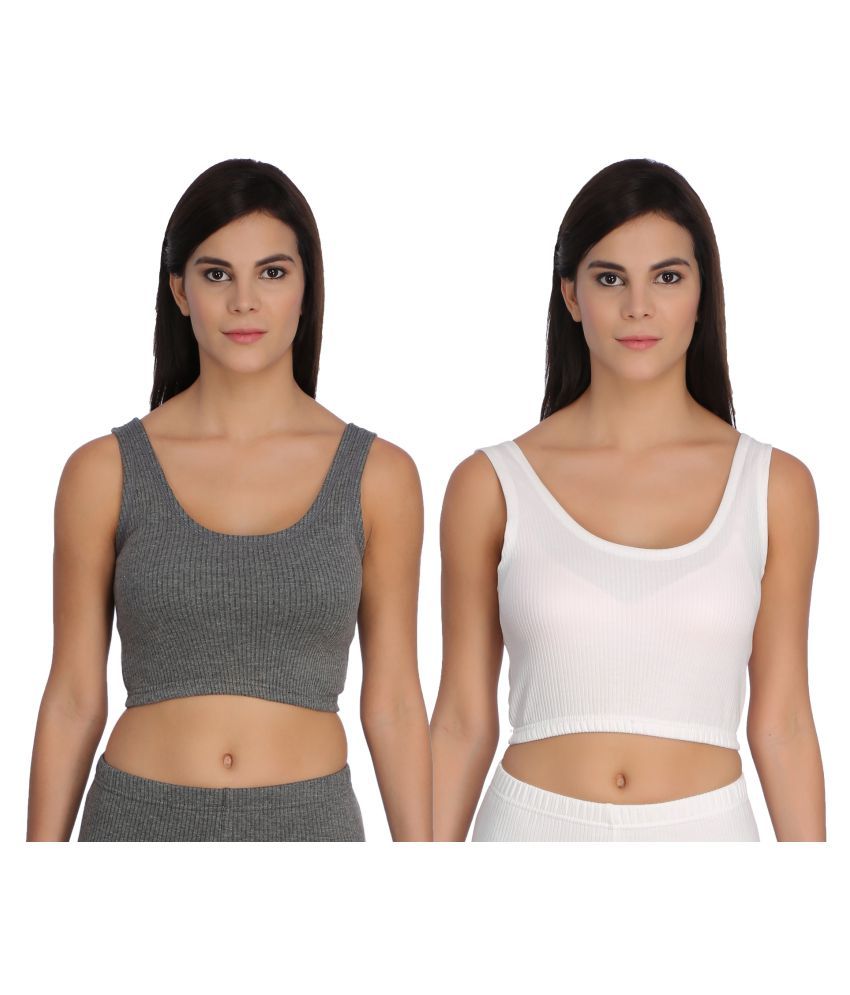     			Selfcare Cotton Blend Topwear - Grey Pack of 2