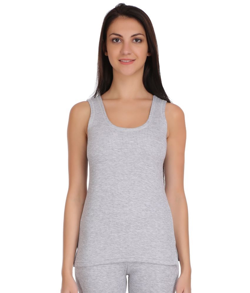     			Selfcare Cotton Blend Topwear - Grey Single