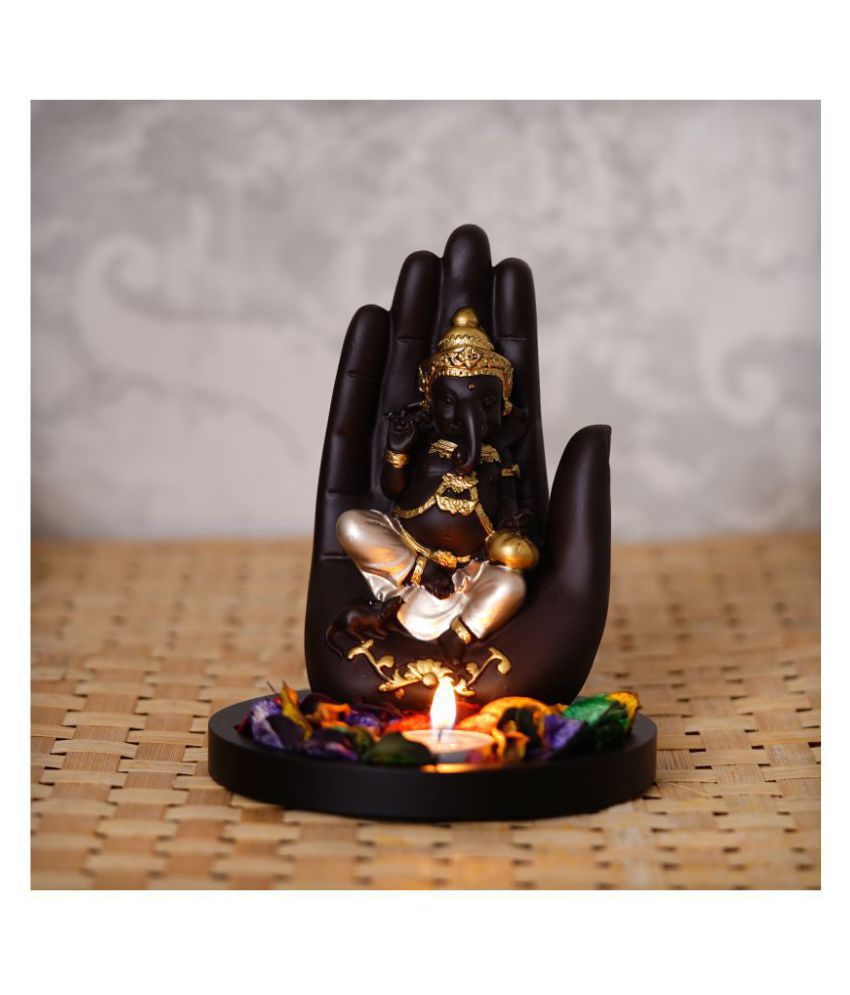     			eCraftIndia Showpiece Wood Ganesha Idol 15 x 15 cms Pack of 1