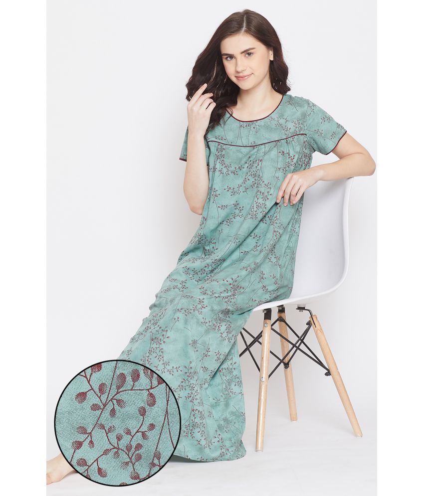     			Clovia Rayon Nighty & Night Gowns - Blue Single