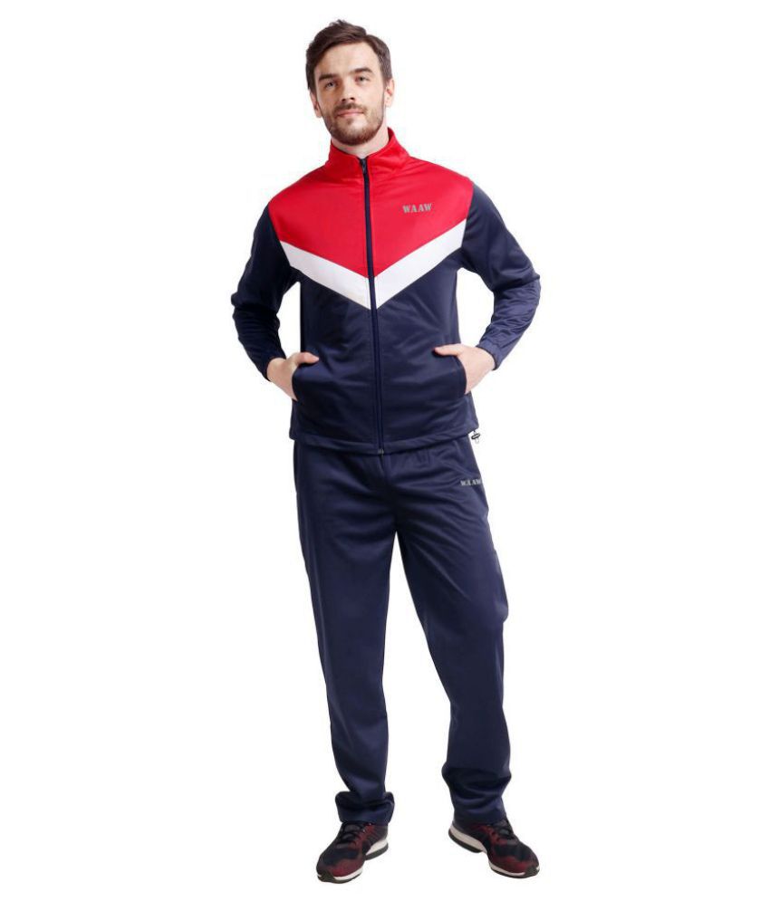 WAAW MEN'S TRACKSUIT (NAVY,RED,WHITE)