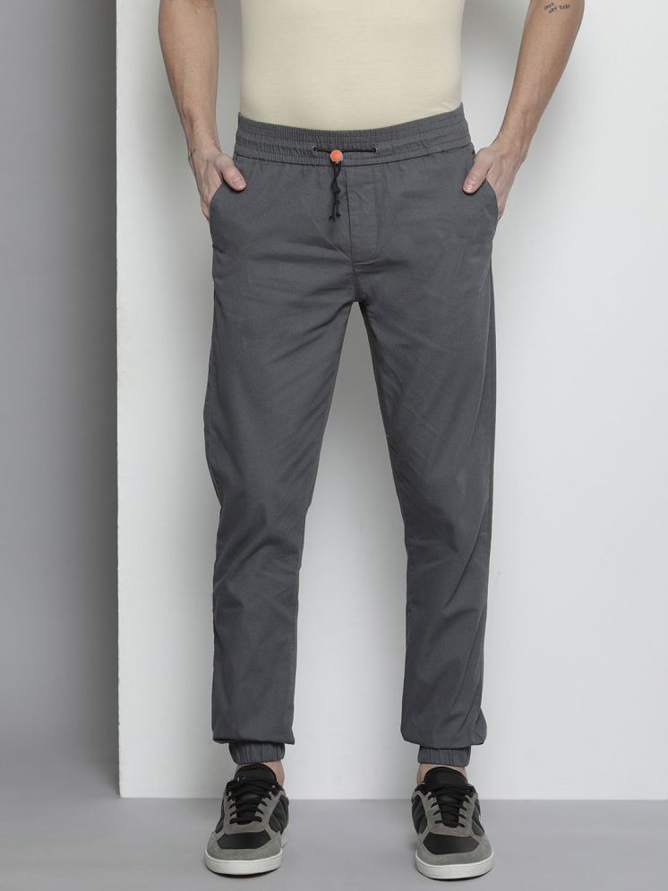     			The Indian Garage Co. Slim Flat Men's Joggers - Grey ( Pack of 1 )