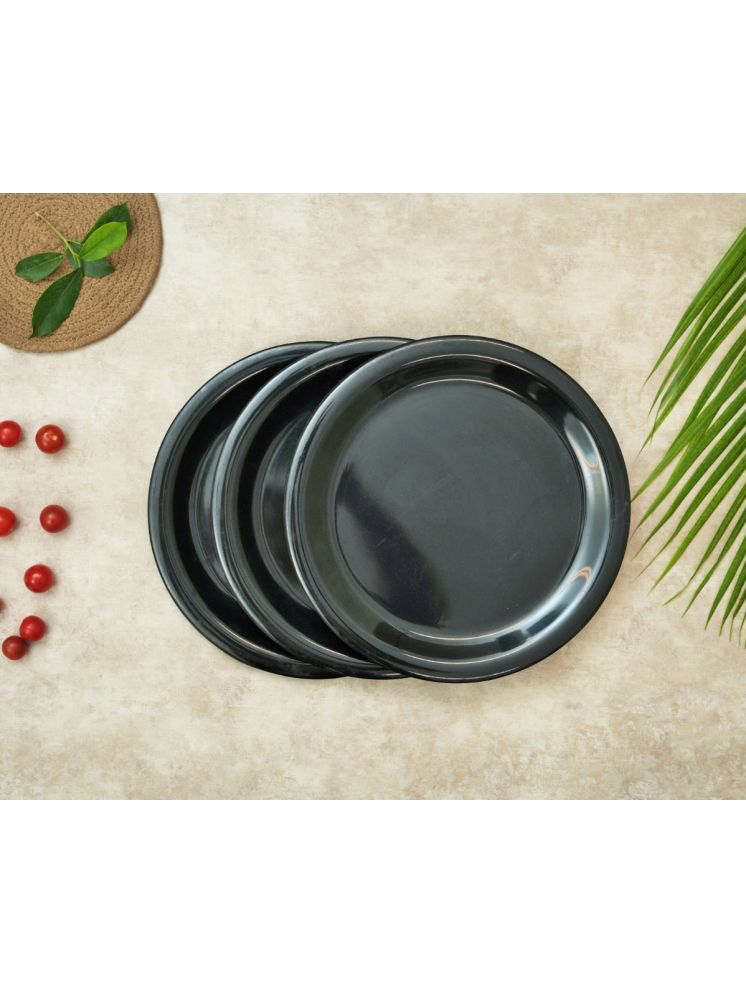     			ARIYA 3 Pcs Melamine Black Full Plate