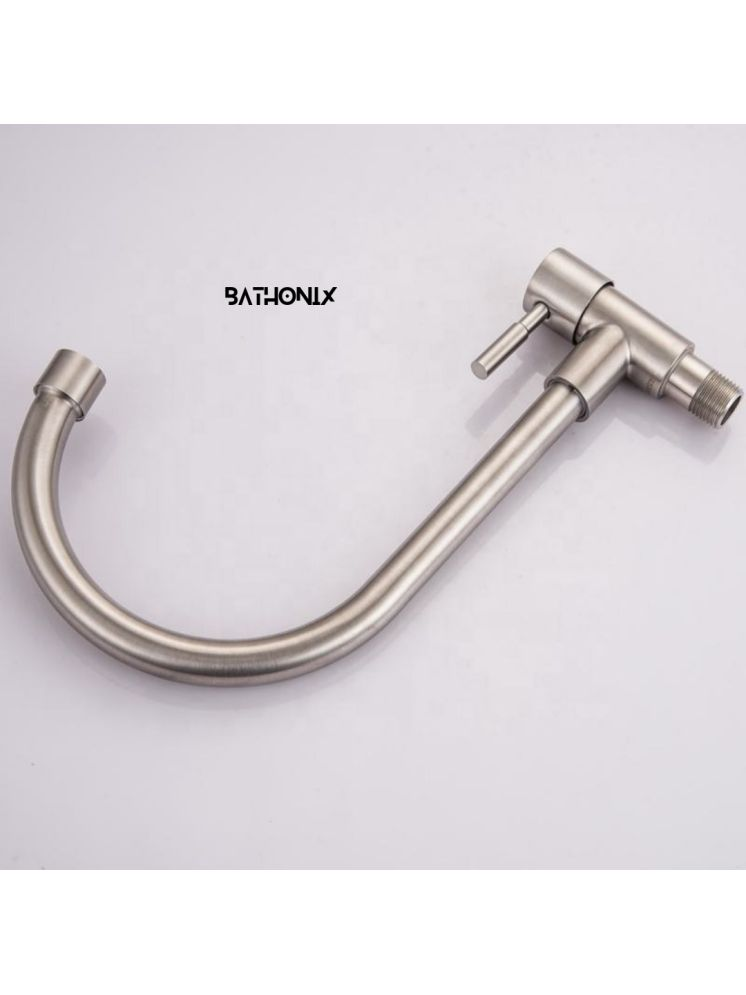     			BATHONIX ROYAL FULL STEEL SINK COCK TAP FOR KICTHEN SINK Steel Kitchen Sink Tap (Sink Cock)