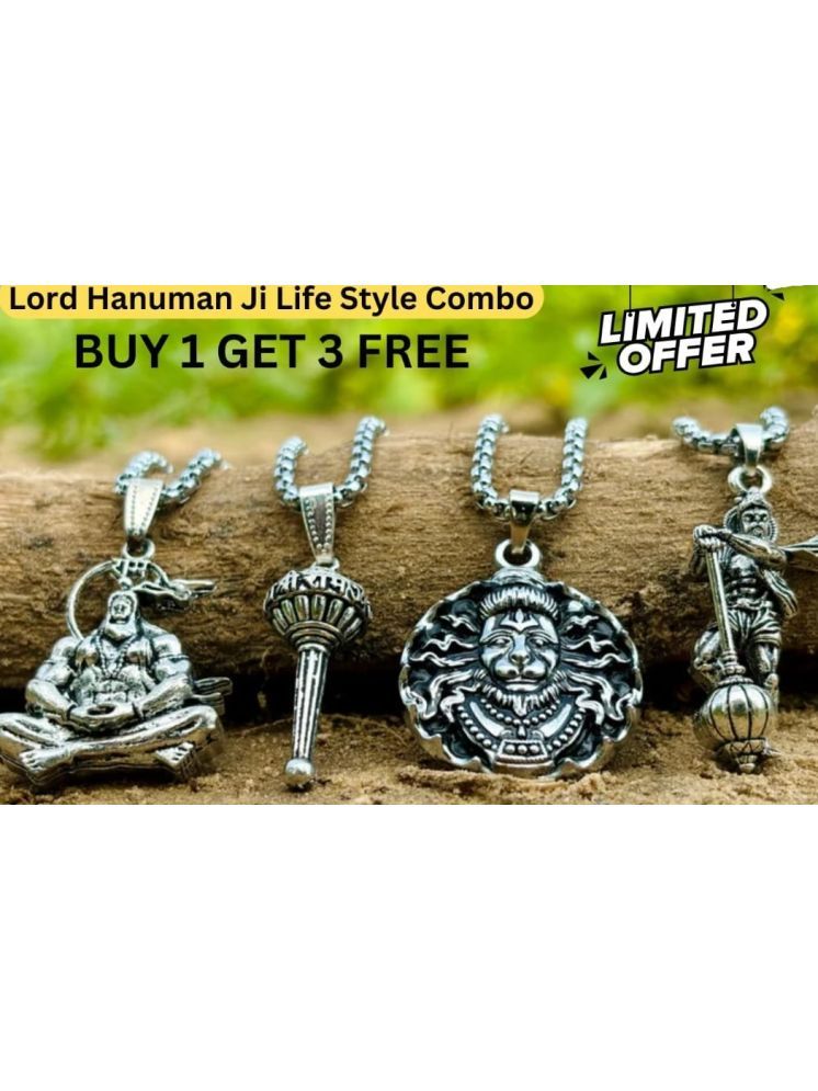     			DvR ClicK Hanuman Gada Hanuman Ji Locket ( Pack of 4 )